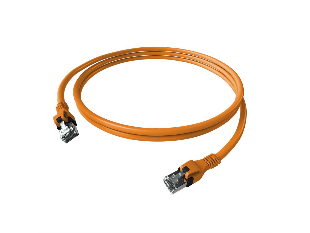 EasyLan DualBoot PushPull IP20 Patchkabel, Kat.6A (Class EA), S/FTP, orange, 2 m