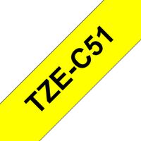 Brother TZE-C51 Etiketten erstellendes Band Schwarz auf fluoreszierendem Gelb