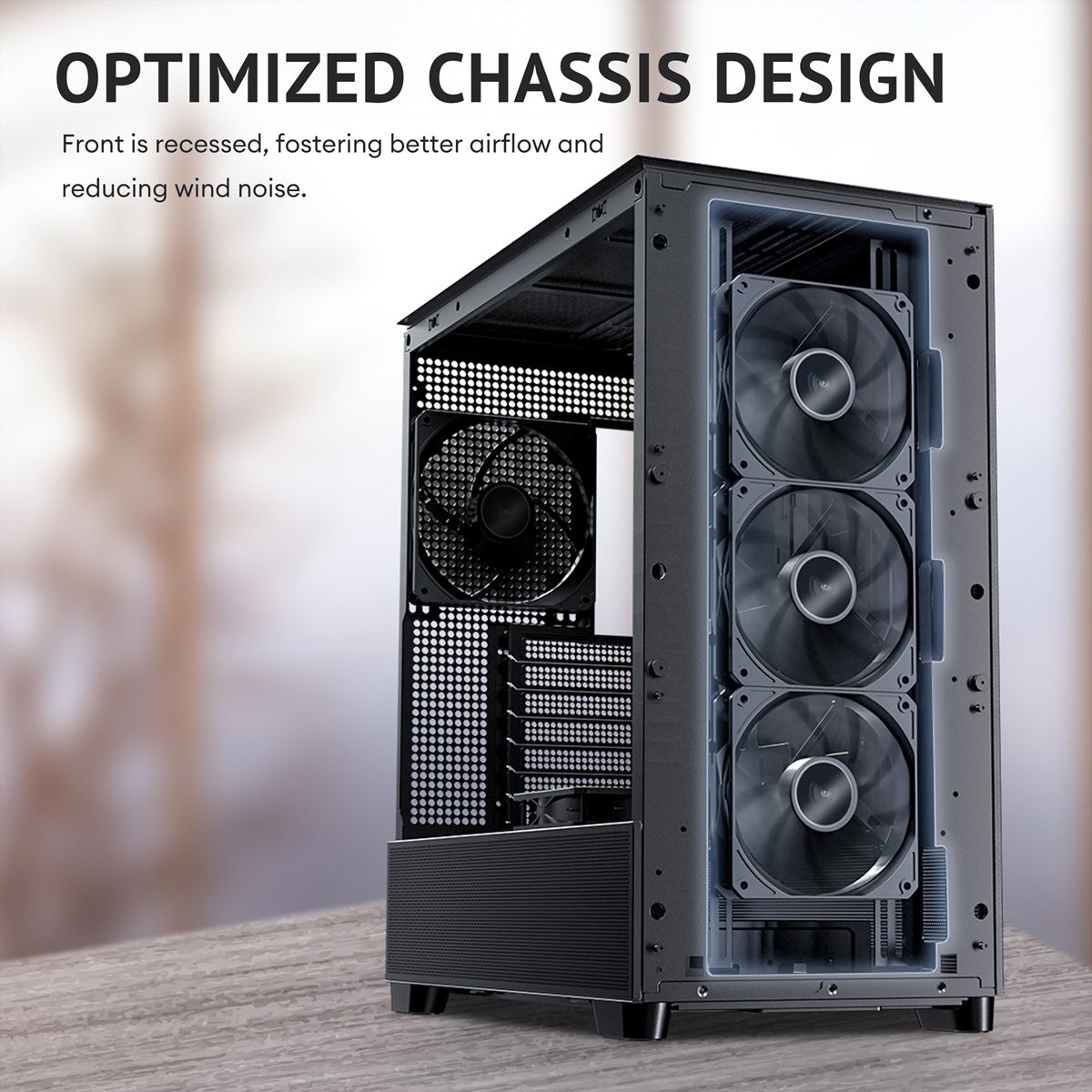 ANTEC FLUX PC Gehäuse Midi Tower Gaming ATX, schwarz