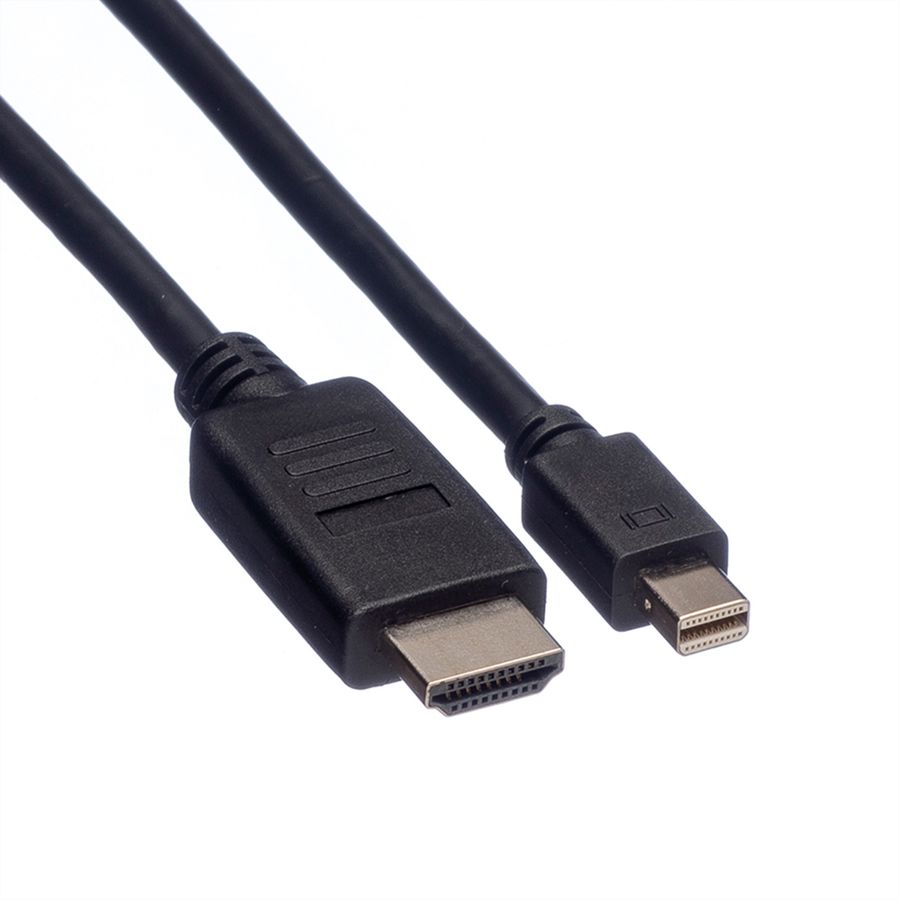 ROLINE Mini DisplayPort Kabel, Mini DP-HDTV, ST/ST, schwarz, 4,5 m