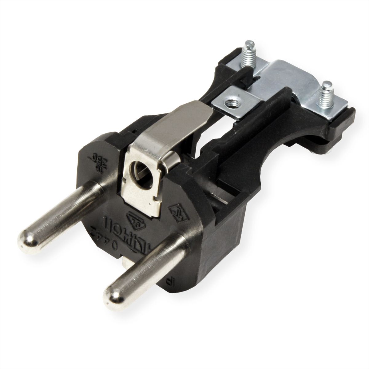 BACHMANN Vollgummi Stecker, deutsch-franz. System, IP44, schwarz