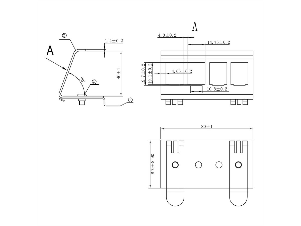 VALUE Hutschienen-Adapter unbestückt, für 4 Keystones
