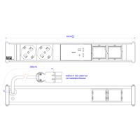BACHMANN CONI 2xP40 1xUSB C/C 100W, 2xCM L=0,2m