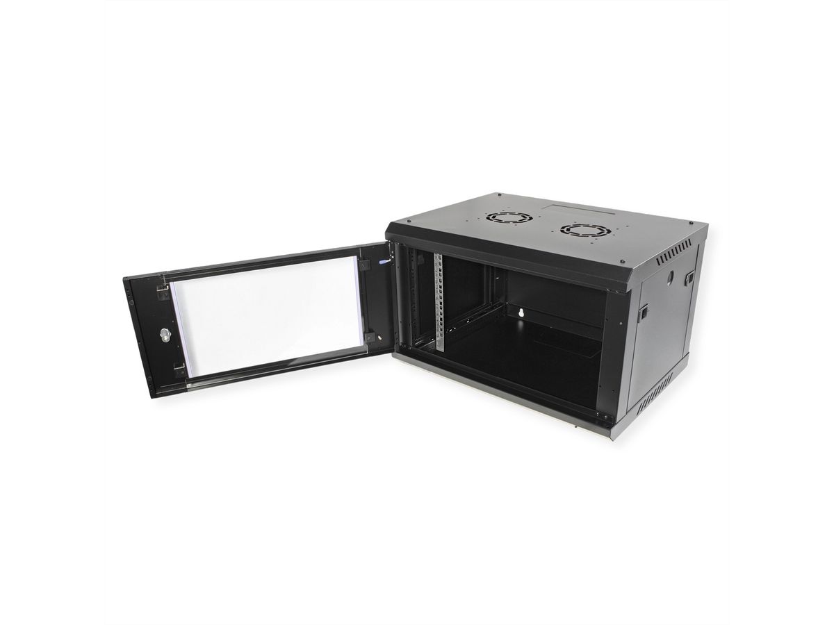 VALUE 19-Zoll Wandgehäuse 6HE, 600x450mm schwarz, Bausatz