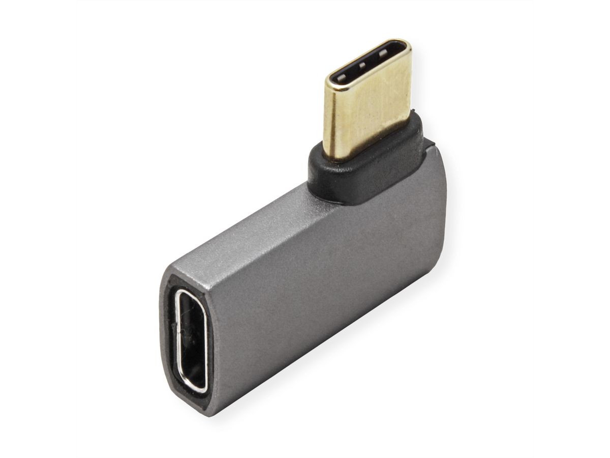 ROLINE USB4 Gen 3x2 Adapter Typ C ST/BU, Aluminium, 90°, flach, silberfarben