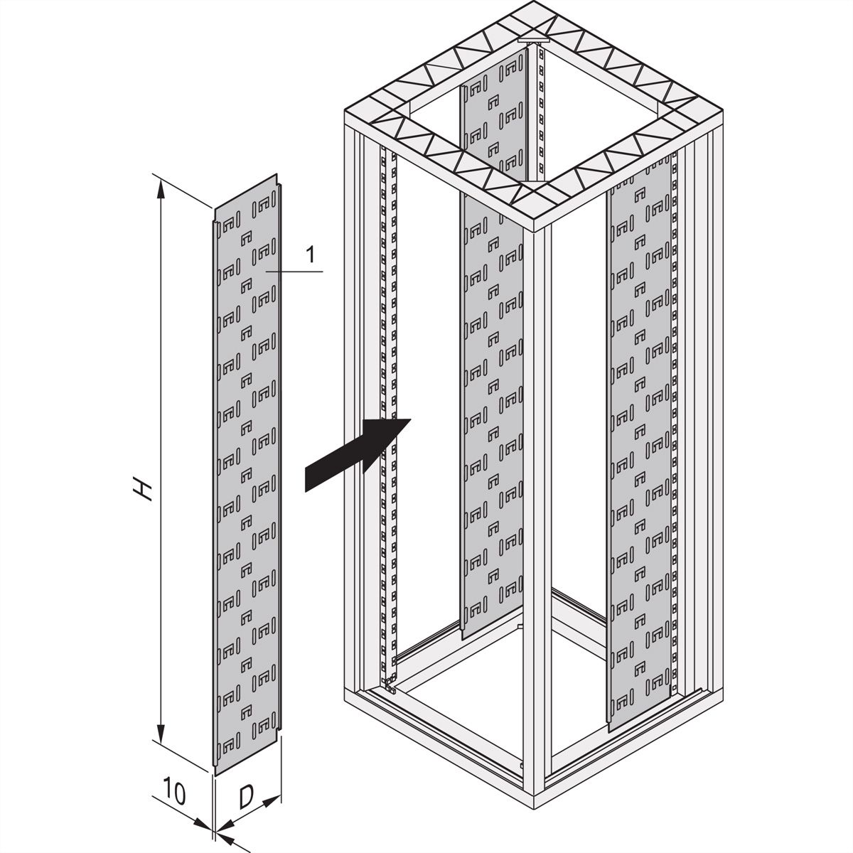 SCHROFF Kabeltrasse - KABELTRASSE 1800H 250T (2X)