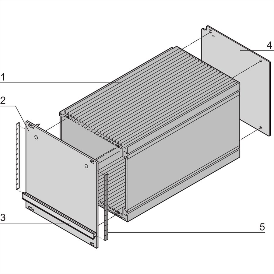 SCHROFF HF-Kassetten, 3 HE-Bausätze, Frontplatte geschirmt - HF-KASSETTE 3HE 12TE 167T