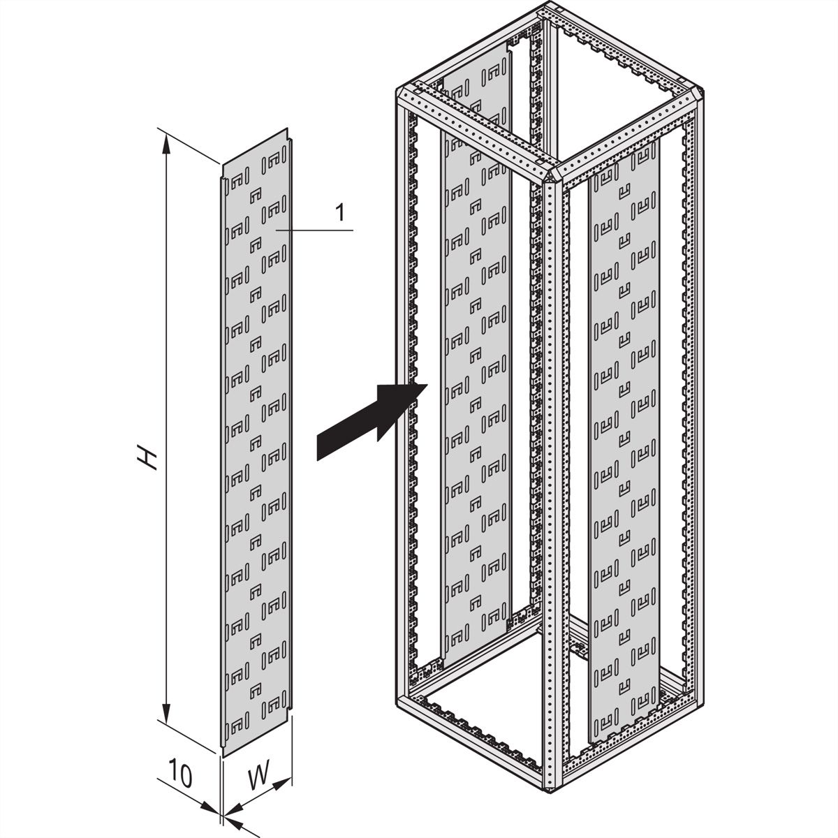 SCHROFF Kabeltrasse - KABELTRASSE 2200H 250T (2X)