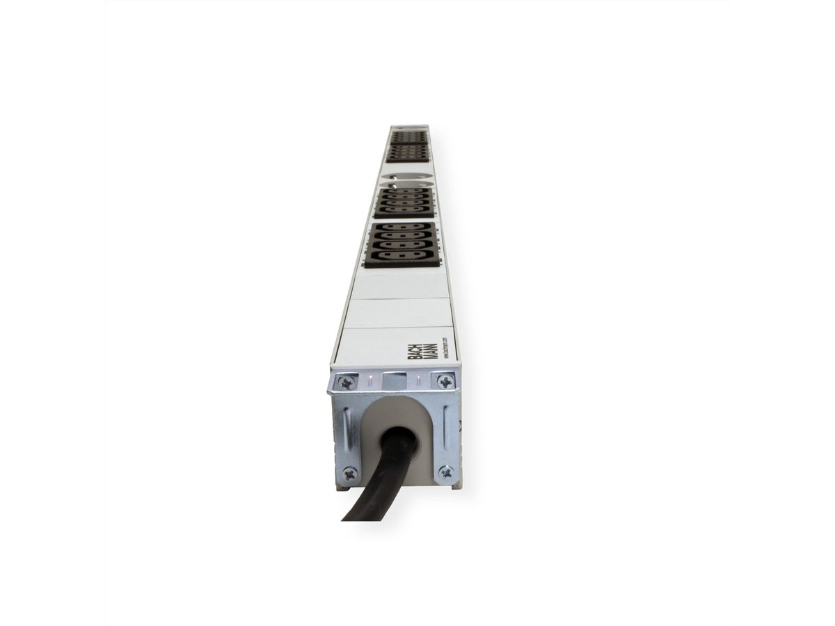 BACHMANN IT PDU ALU 1HE 16x C13 4x Schutzkontakt, CEE 16A blau
