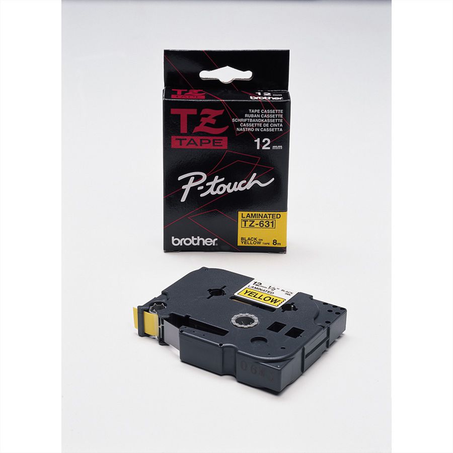 BROTHER TZe-631 Schriftband 12 mm laminiert gelb/schwarz