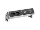 BACHMANN DESK2 2xCH 1xUSB A/C 22W, 0,2m GST18 INOX Schweiz