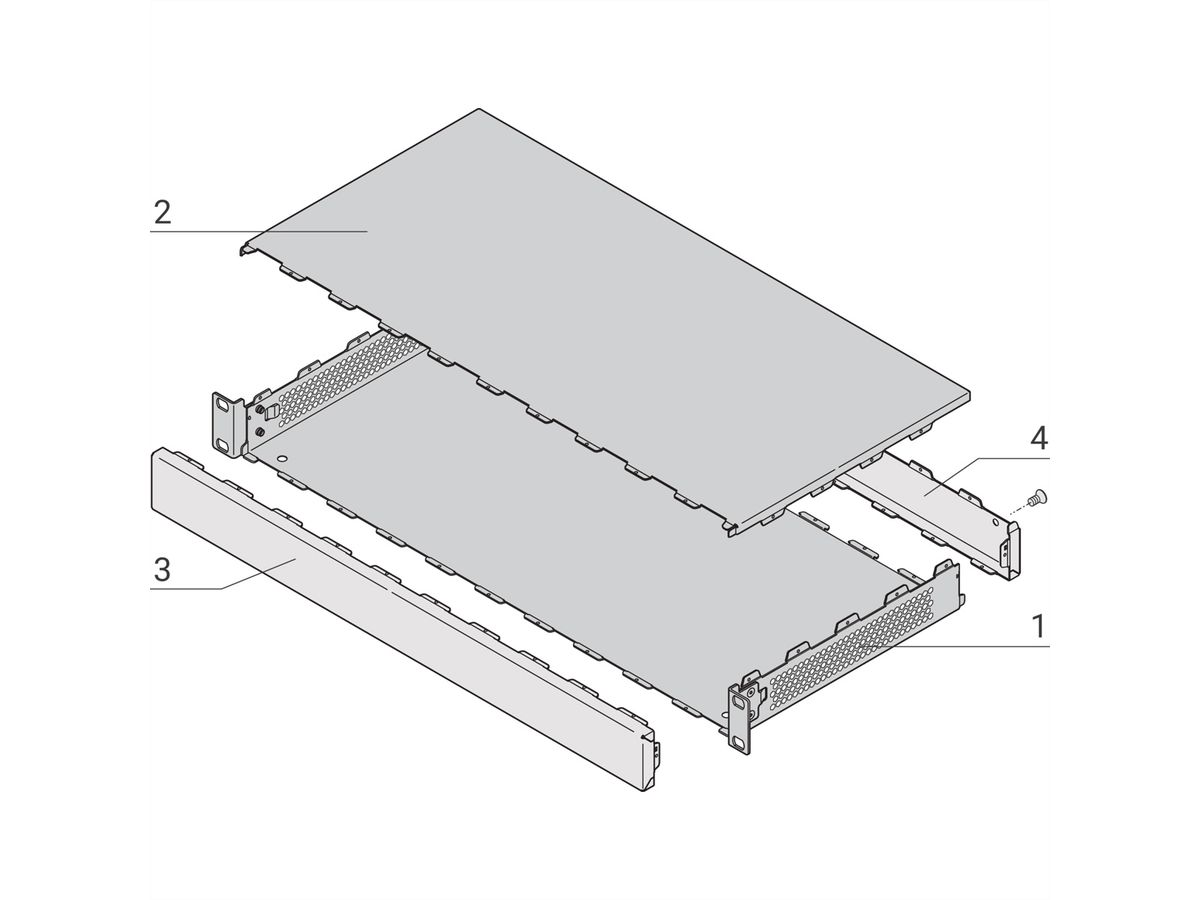 SCHROFF INTERSCALE M 1HE 19" 221T P, Modulares Tischgehäuse