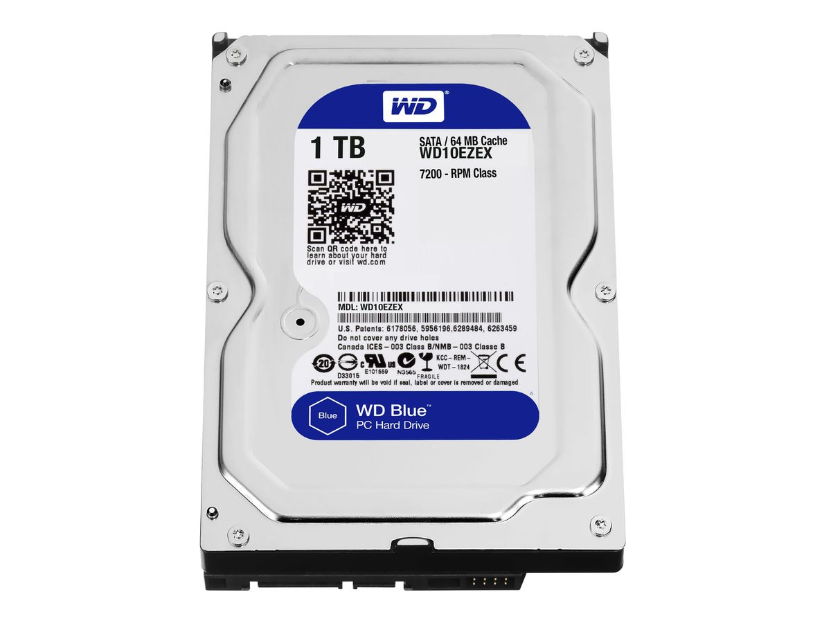 Western Digital Blue Interne Festplatte 1 TB 7200 RPM 64 MB 3.5" Serial ATA III