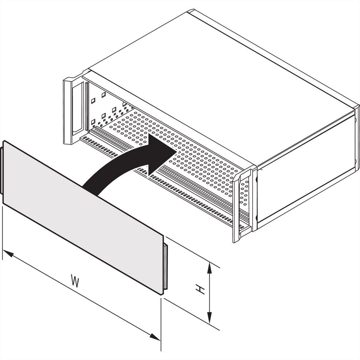 SCHROFF Gesamtfrontplatte, gesteckt, ungeschirmt - FRONTPLATTE 4HE 63TE EL/CHR