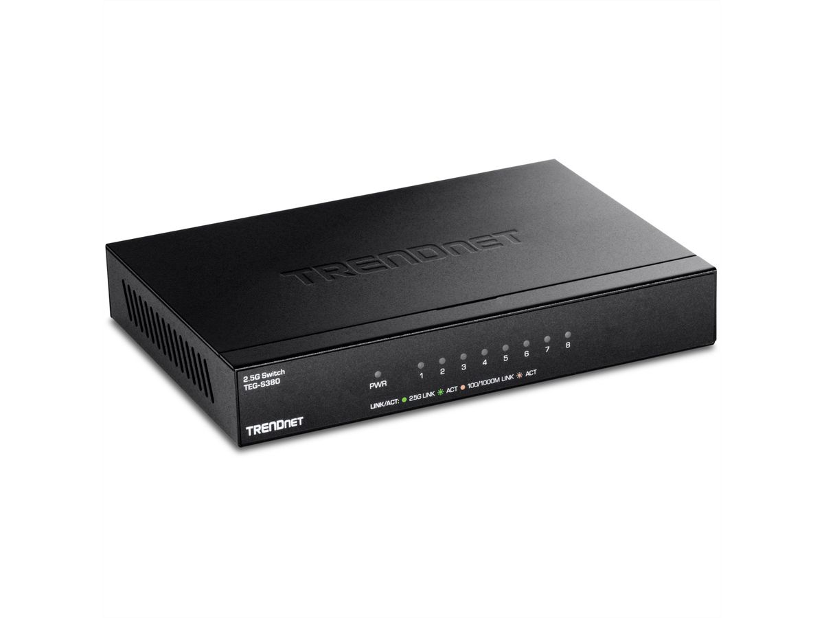 TRENDnet TEG-S380 8-Port 2.5G Switch, Unmanaged, schwarz