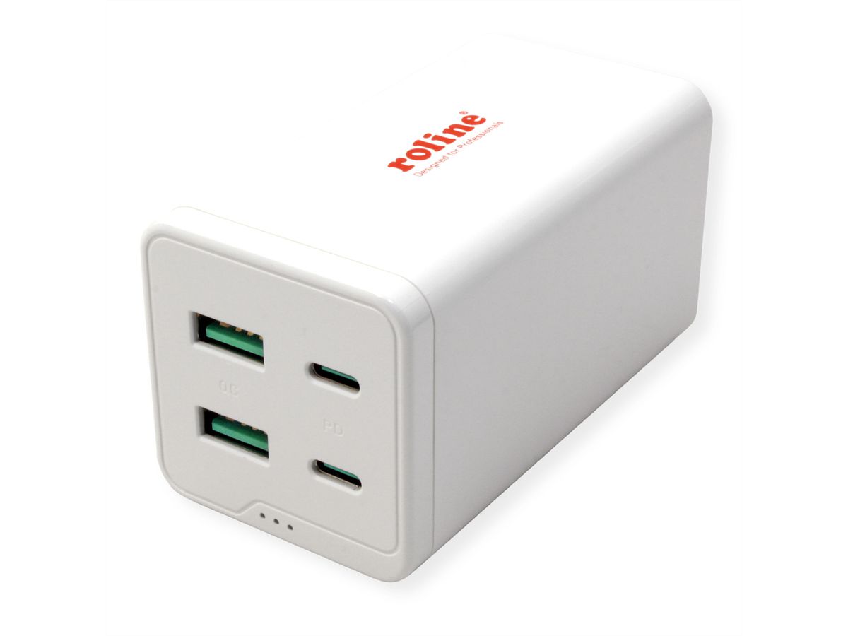 ROLINE USB Charger, 4 Port (2x USB-C, 2x USB-A QC3.0), max. 120W