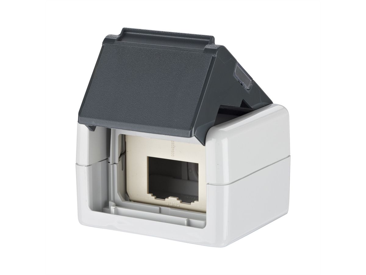 METZ CONNECT Modul IP44 AP-Gehäuse grau unbestückt für 2 Module