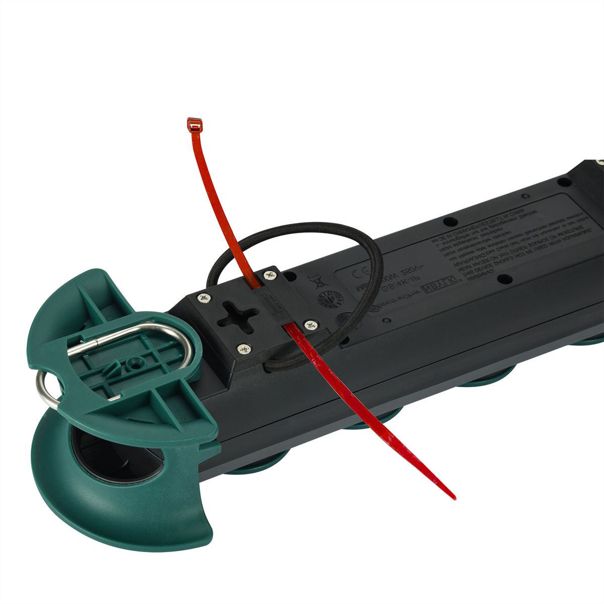 BACHMANN HOOK Outdoor 4x Schutzkontakt, Kunststoff, mit Schalter und Klappdeckeln, IP44, 4 m