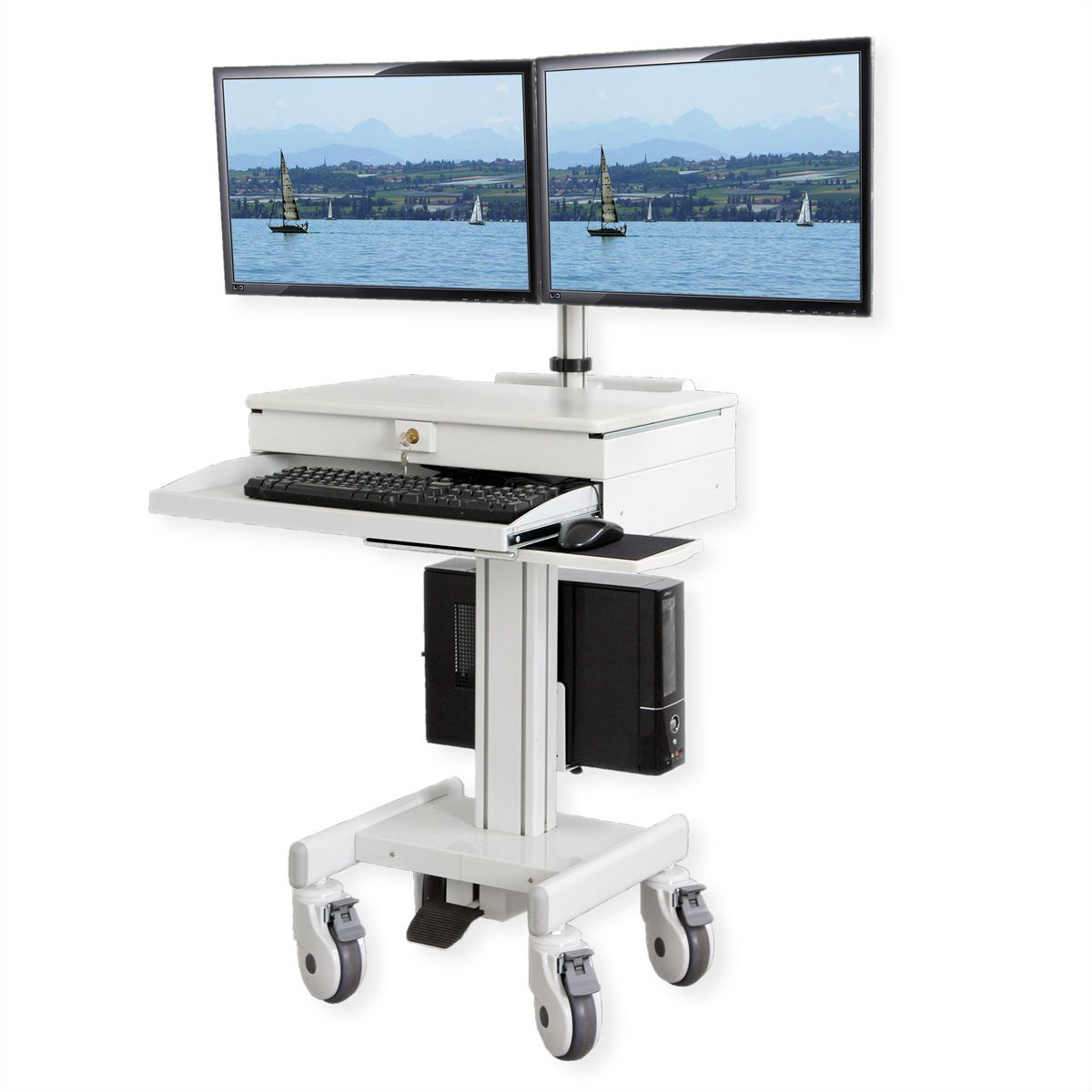 ROLINE Mobile PC-/LCD-Arbeitsstation, höhenverstellbar, bis 26 kg