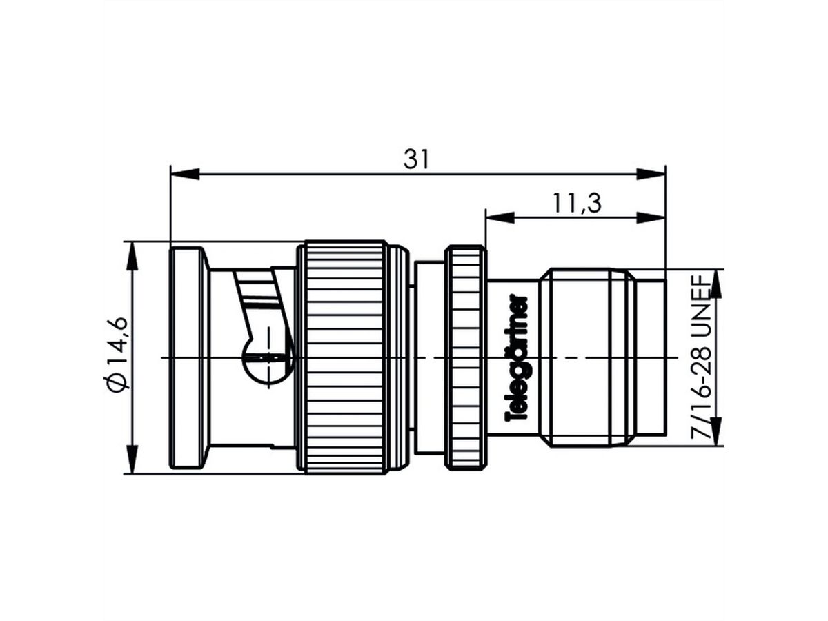 TELEGÄRTNER Adapter BNC-Stecker / TNC-Buchse