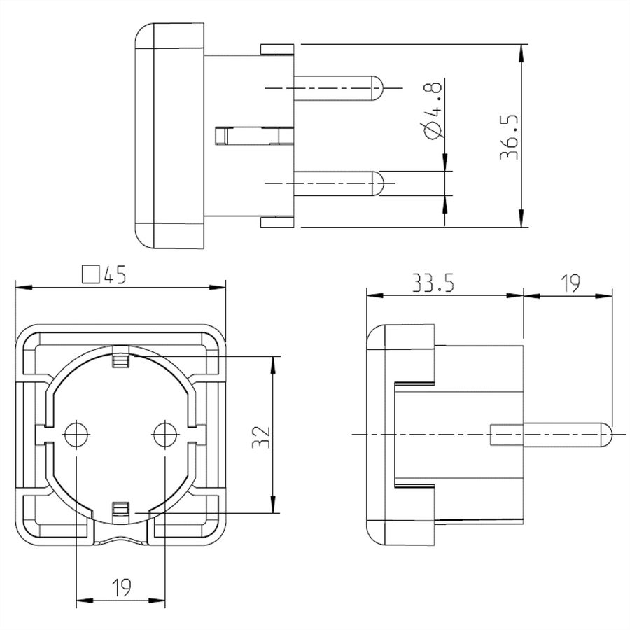 BACHMANN Schutzkontaktstecker, weiß flache Ausführung, montierbar