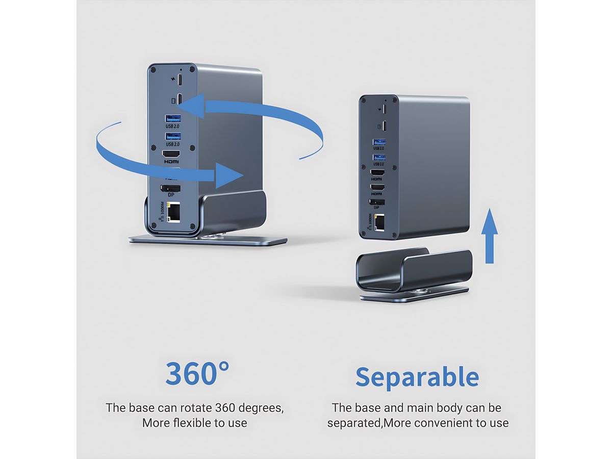 VALUE USB-C Docking Station 16in1, HDMI/DP 4K60, Gigabit Ethernet, USB-A, USB-C, PD, SD/microSD, Audio