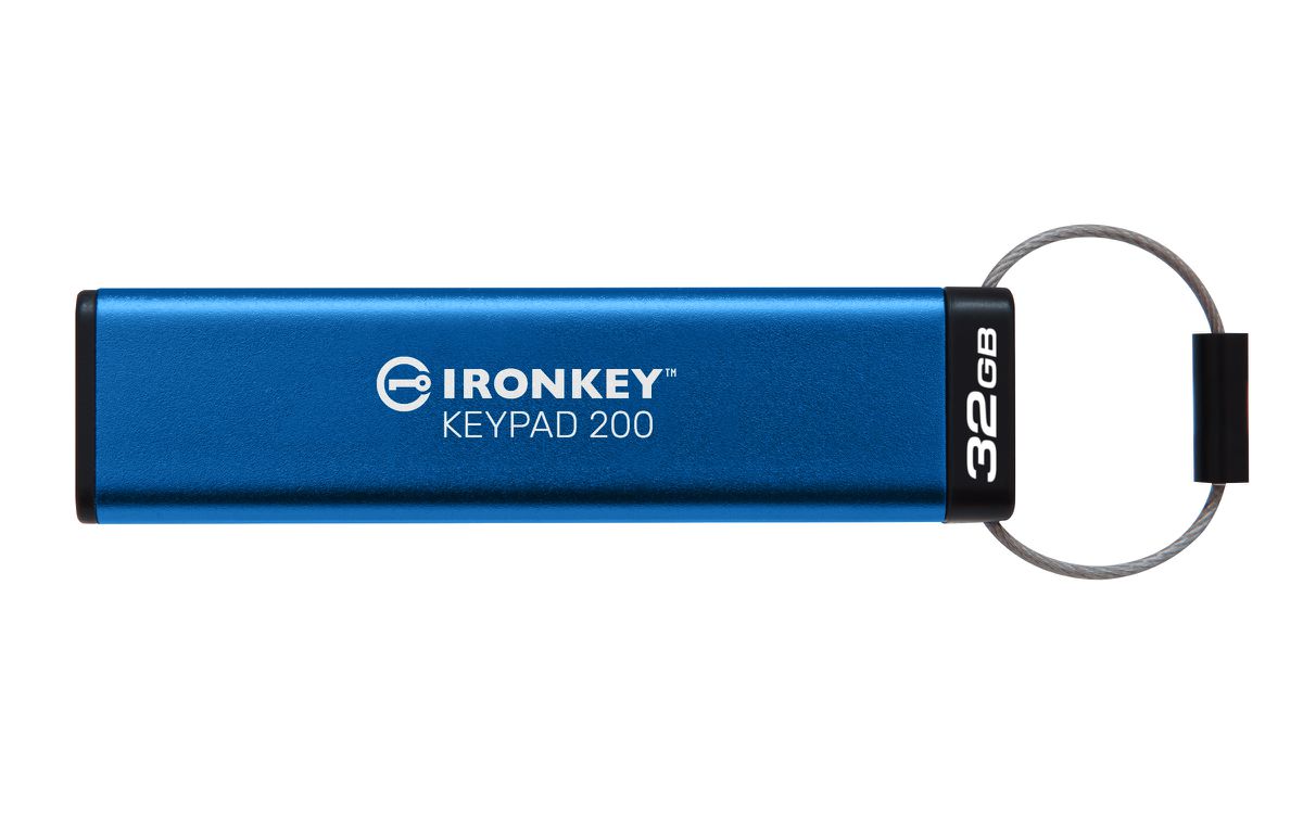 Kingston Technology IronKey 32GB Keypad 200, FIPS 140-3 Lvl 3 (ausstehend) AES-256 Verschlüsselung