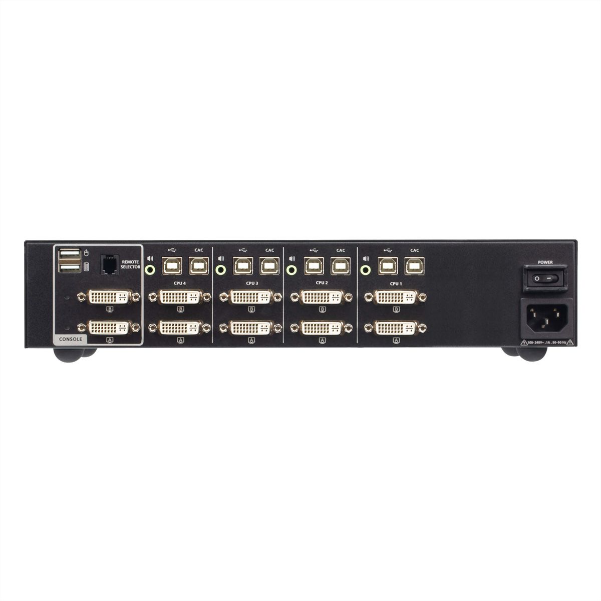 ATEN CS1144D4C 4-Port USB DVI Dual Display Secure KVM Switch mit CAC