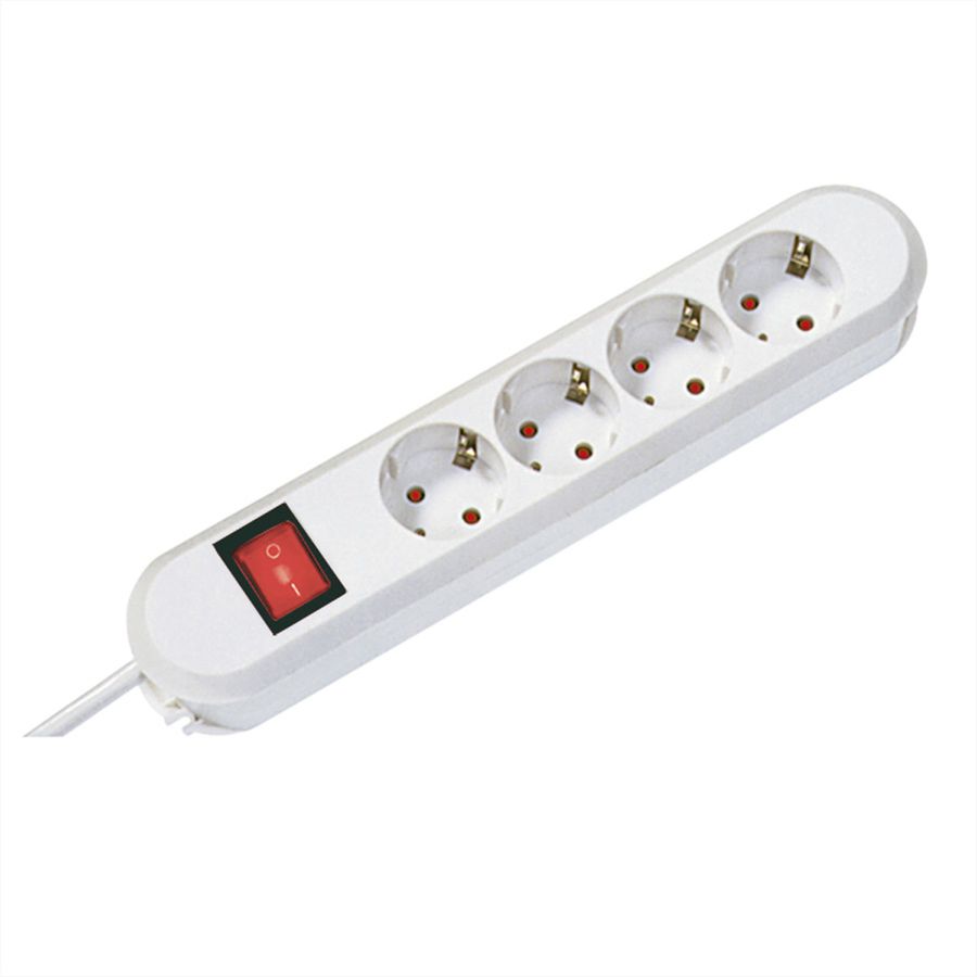BACHMANN SMART Steckdosenleiste 4x Schutzkontakt, Schalter, weiß, 1,5 m