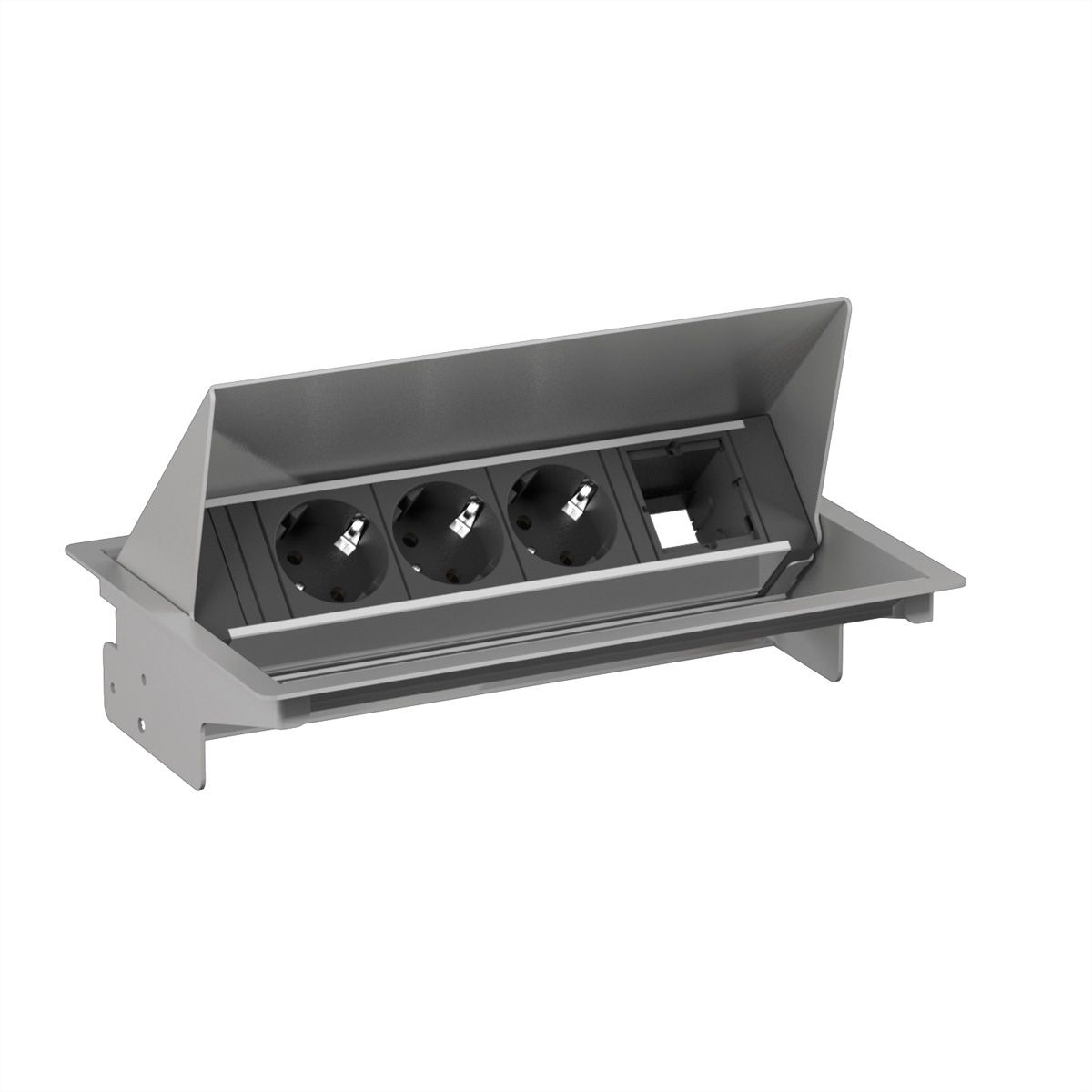 BACHMANN CONEO SET 3x Schutzkontakt 1x ABD, silberfarben