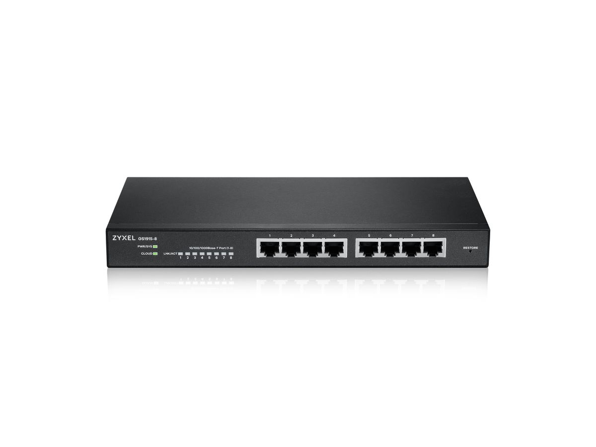 Zyxel GS1915-8 Managed L2 Gigabit Ethernet (10/100/1000) Schwarz