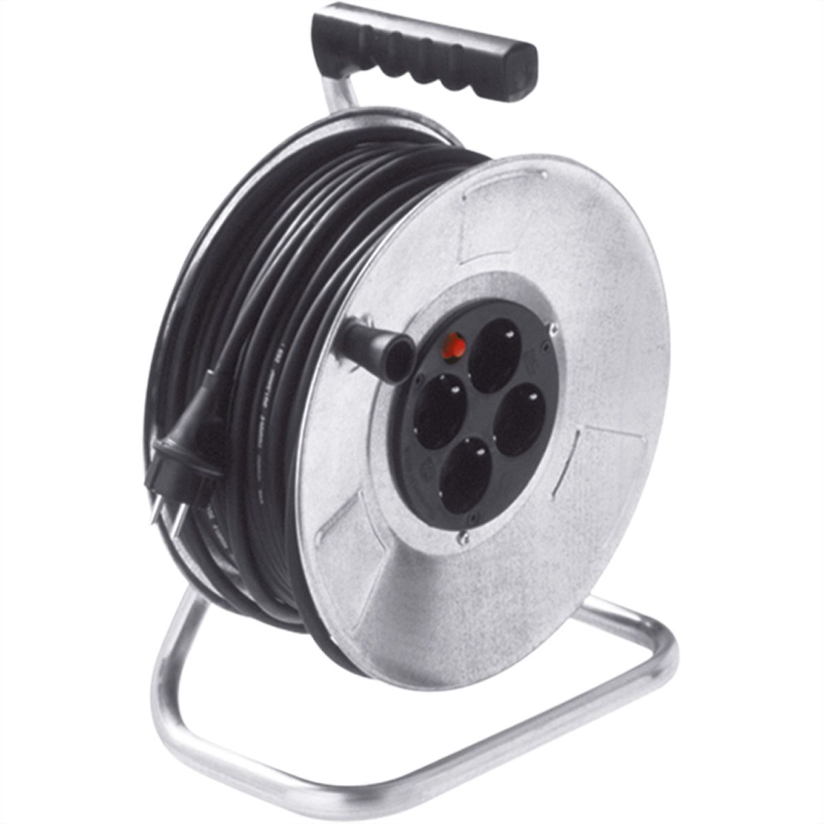 BACHMANN Stahlblechkabeltrommel 4-f. 50m, H05RR-F 3G1,5mm, IP20