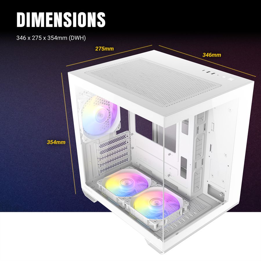 ANTEC CX60M ARGB PC Gehäuse Mini Tower Micro-ATX, weiß