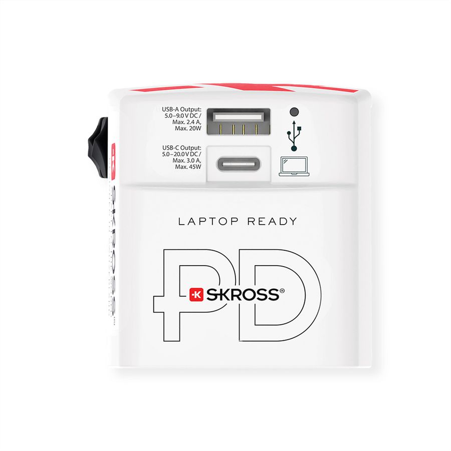 Skross World USB Charger A/C 45PD mit USB-C Kabel, Weltweit