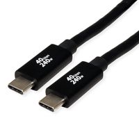 ROLINE USB4 Gen3x2 Kabel, C–C, ST/ST, 8K UHD-2, 40Gbit/s, 240W, schwarz, 2 m