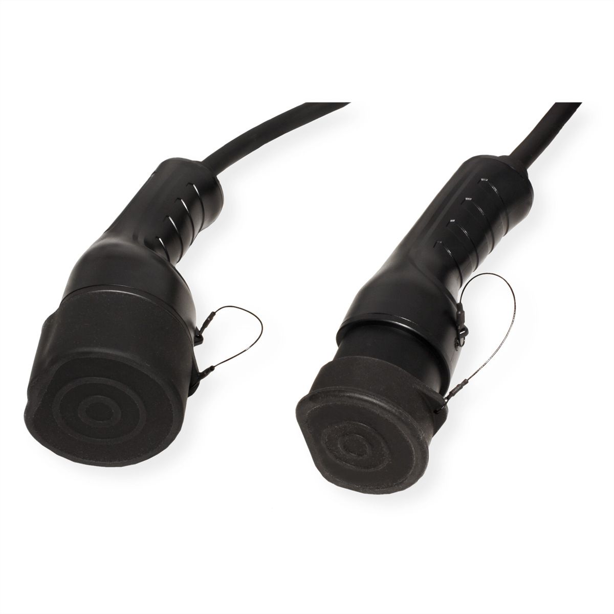 ROLINE E-Auto Spiral-Ladekabel Typ2, 1-phasig, 250VAC (1P+N+E), 32 A, 7,4 kW, max. 2m