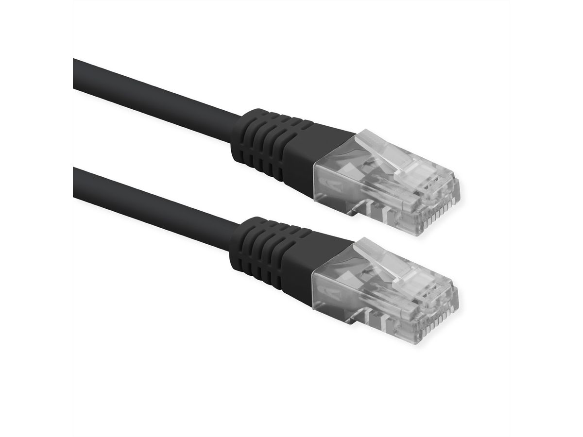 ROLINE Patchkabel Cat.6 (Class E), UTP, PoE, schwarz, 5 m