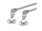 ROLINE USB 2.0 Kabel, Typ-C - Typ-C, ST/ST, 360° Rotation, schwarz / rot, 2 m