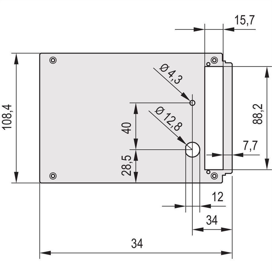 SCHROFF Rückwand - RUECKWAND HF-KASSETTE 12TE