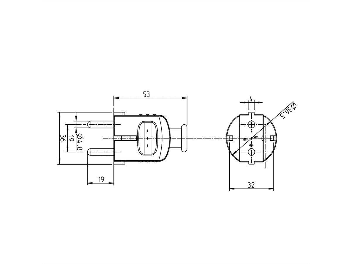 BACHMANN Schutzkontaktstecker, braun bruchfest montierbar