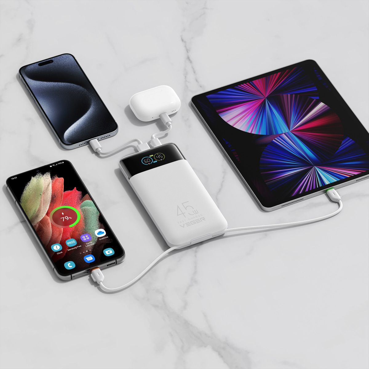 VEGER Powerbank W2085S 20000mah White