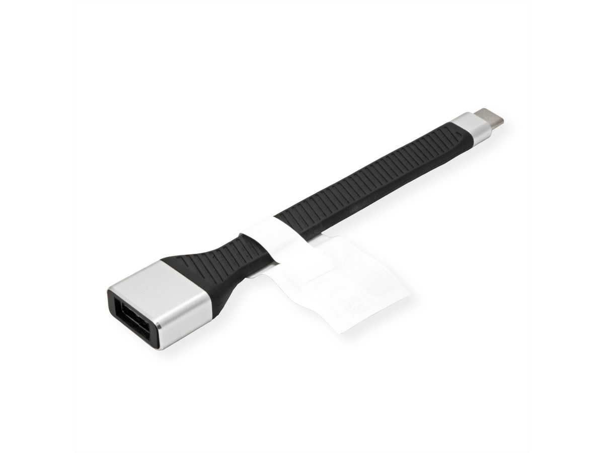 ROLINE USB 3.2 Gen 2 Silikonkabel, C-A, ST/BU, 10Gbit/s, Emark, schwarz, 11 cm