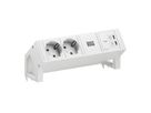 BACHMANN DESK2 PURE WHITE 2xCEE7/3, 1xUSB C/C 45W L=0,2m RAL9010