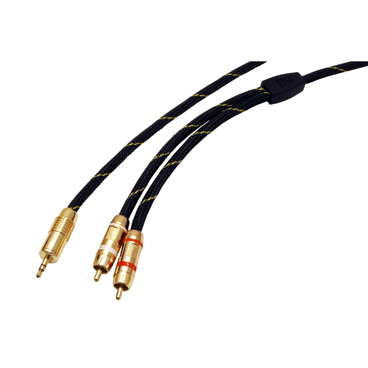ROLINE GOLD Audio-Verbindungskabel, 3,5mm Stereo - 2x Cinch, ST/ST, 2,5 m