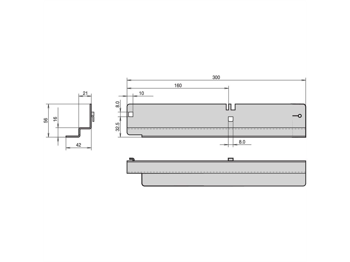 SCHROFF Gleitschiene, 40 kg - GLEITSCHIENEN 300T 40KG(1PA)