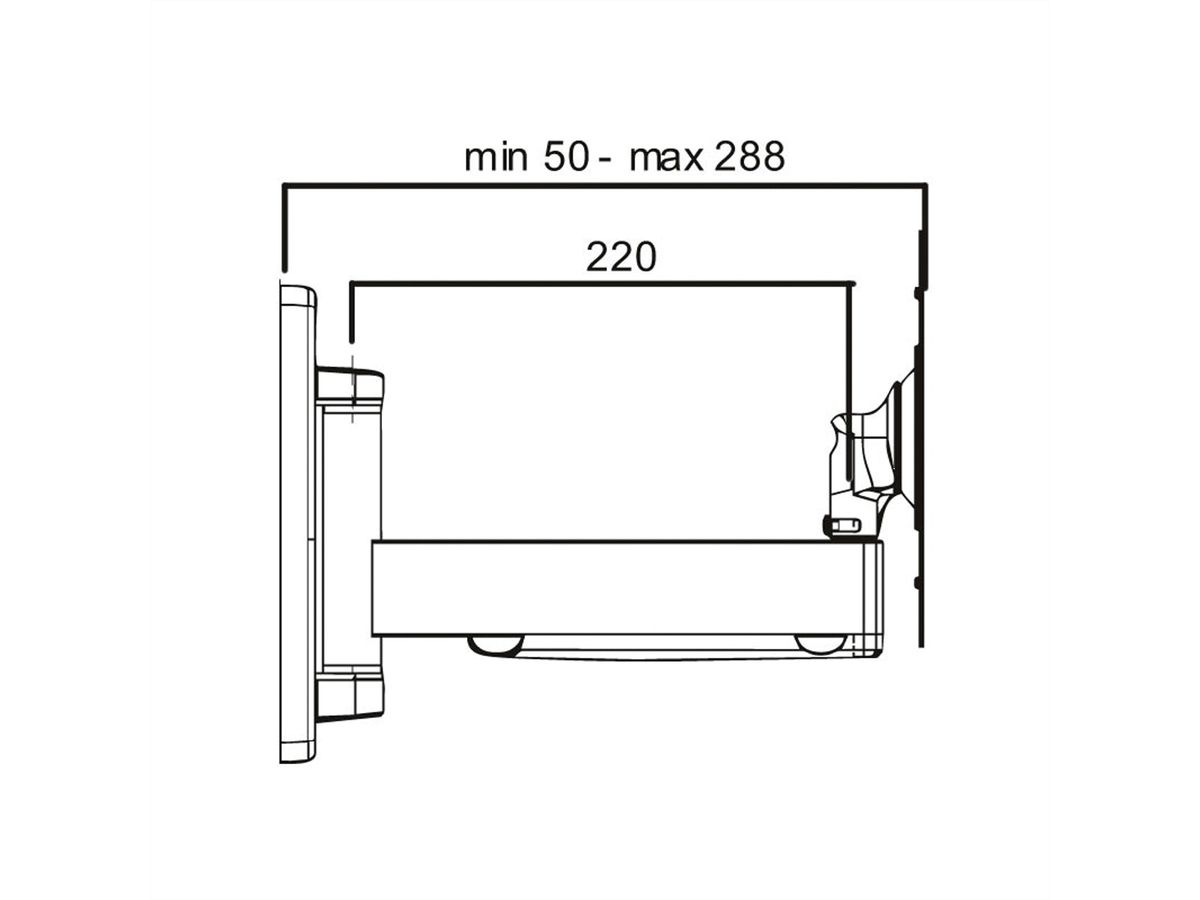 ROLINE LCD/TV-Wandhalterung, Extralang, 4 Drehpunkte, 10-40 Zoll, bis 25 kg