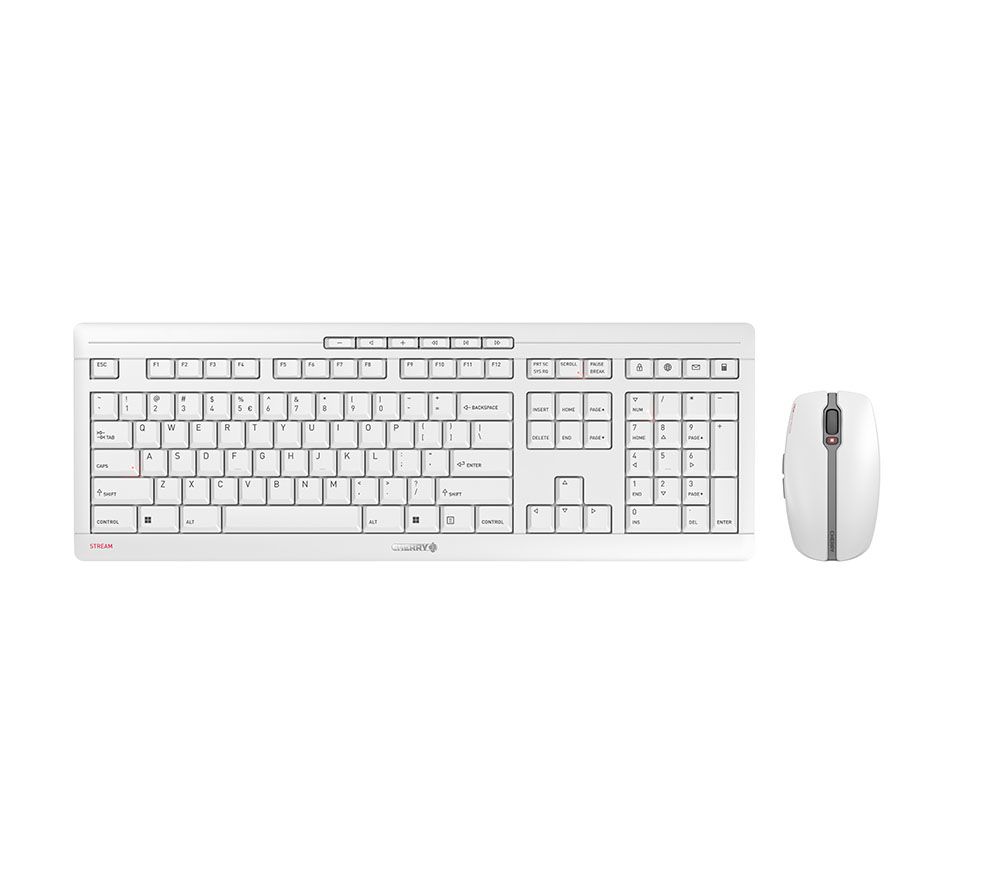 CHERRY Stream Desktop Recharge Tastatur Maus enthalten Universal RF Wireless QWERTY Englisch Grau