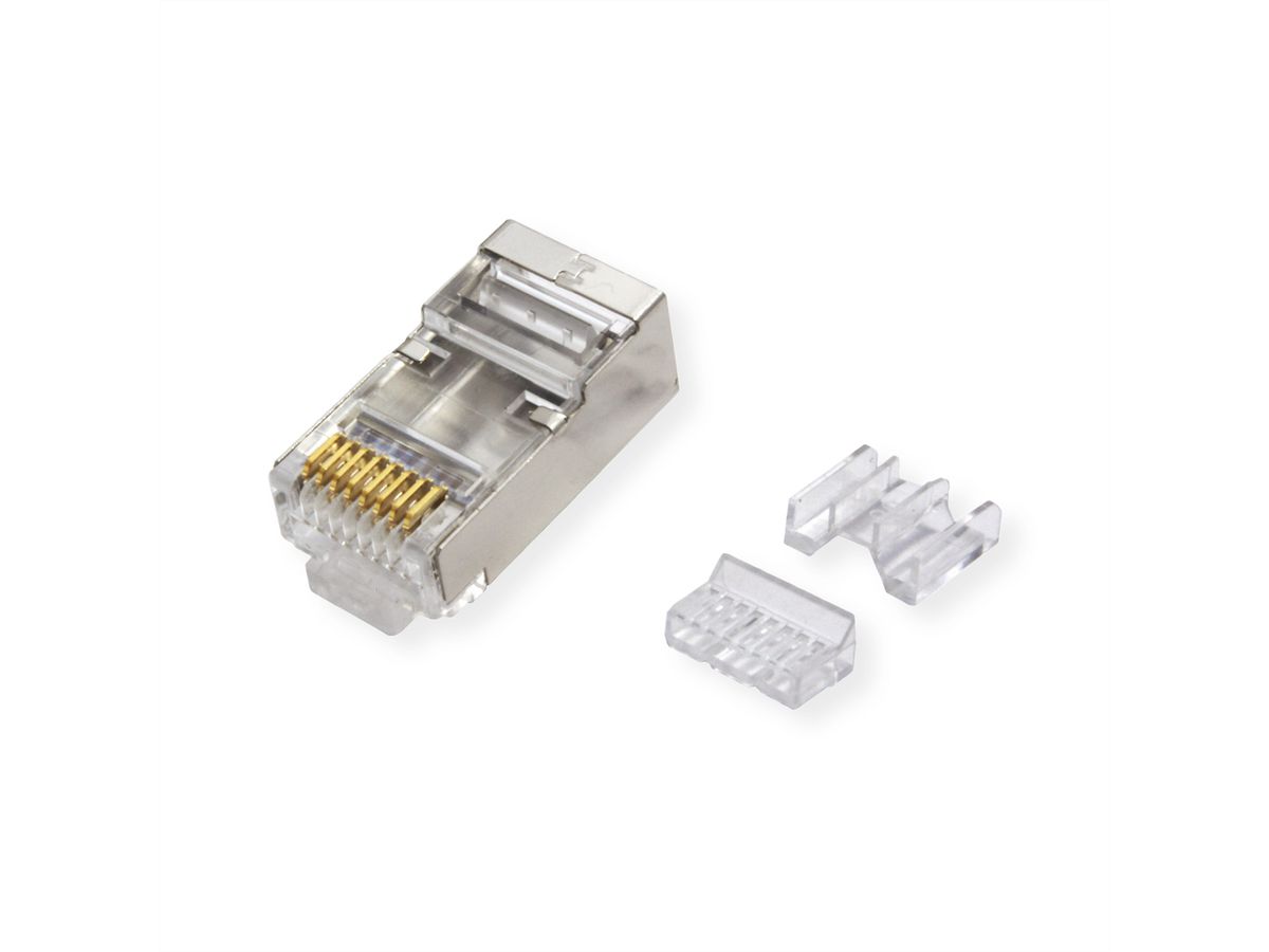 ROLINE Modular Plug geschirmt Kat.6A (Class EA), für Massiv-/Litzendraht, 10 St.