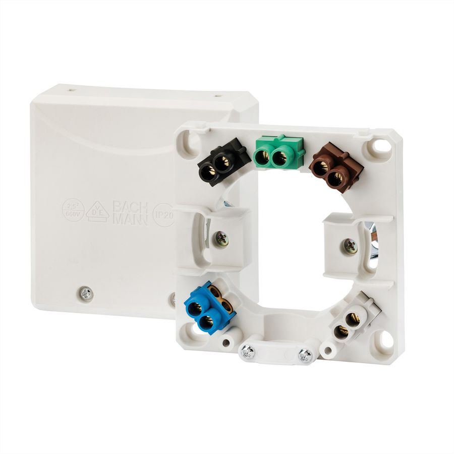 BACHMANN Herdanschlussdose AP/UP weiß, 16A/400V (0,75 - 2,5mm²)