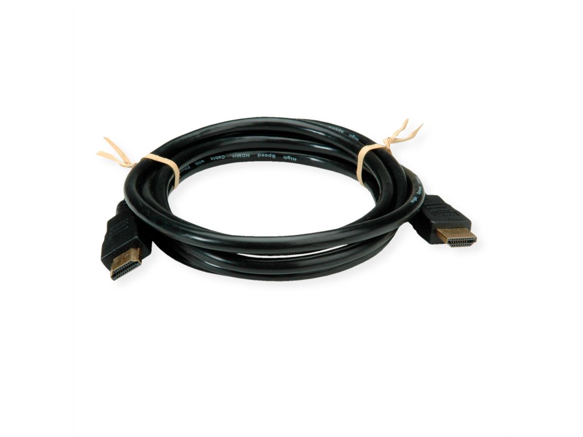 ROLINE RM HDMI High Speed Kabel mit Ethernet, schwarz, 1 m